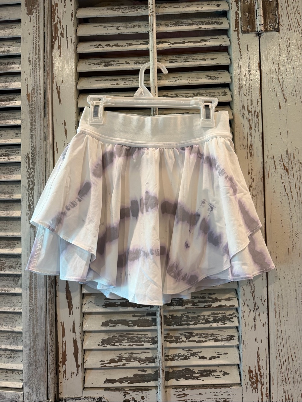 lululemon athletica White and Light Purple Tie-Dye Circle Skirt